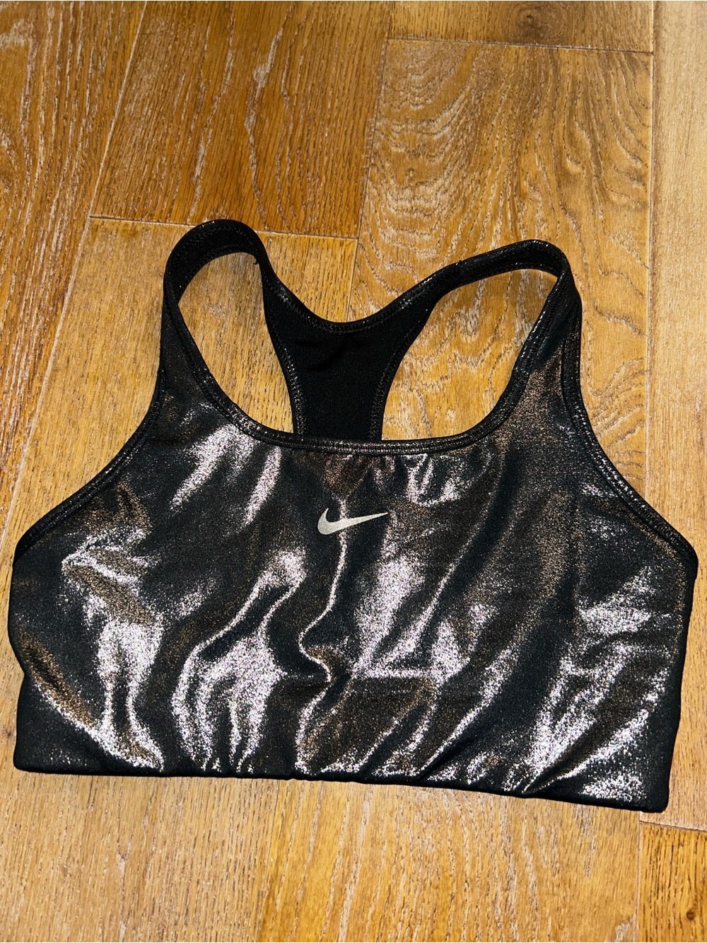 Nike Black Shimmer Racerback Sports Bra